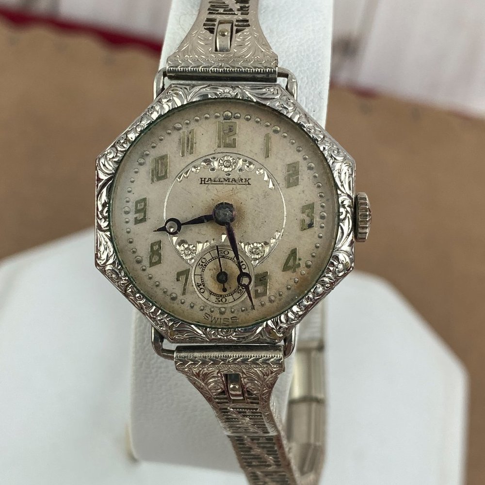 Antique Hallmark Hand Wind Mechanical Watch 15 Jewel Swiss Movement
